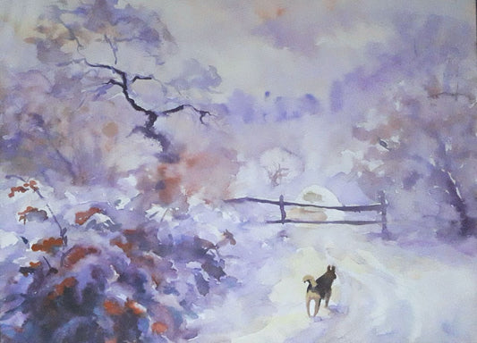 Watercolor painting Frosty morning Serdyuk Boris Petrovich