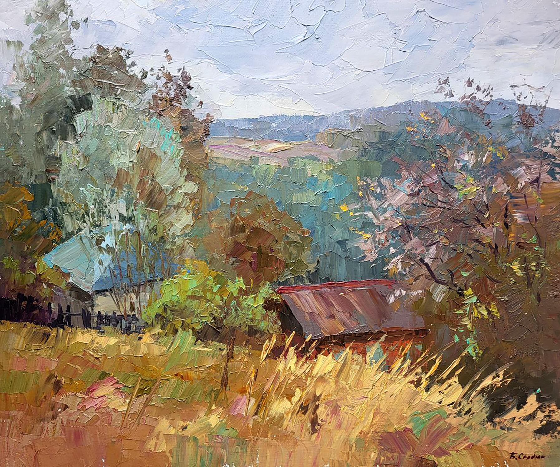 Oil painting Landscape of Bozhok village Serdyuk Boris Petrovich