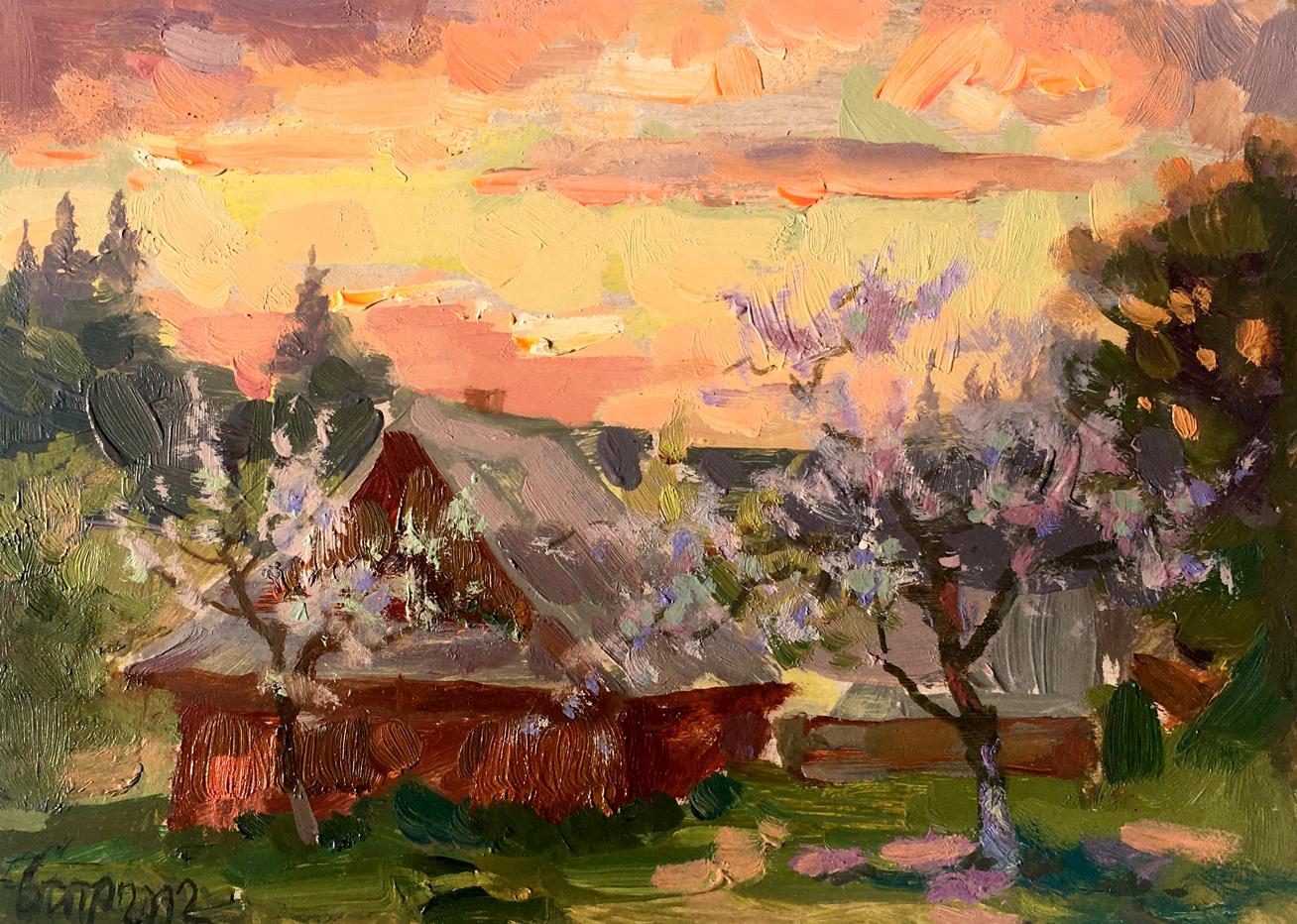 Oil painting Spring evening Batrakov Vladimir Grigorievich