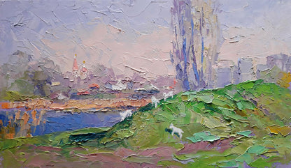 Oil painting The first grass Serdyuk Boris Petrovich