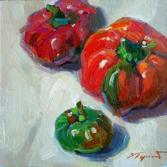 Oli painting Red peppers Pereta Vyacheslav