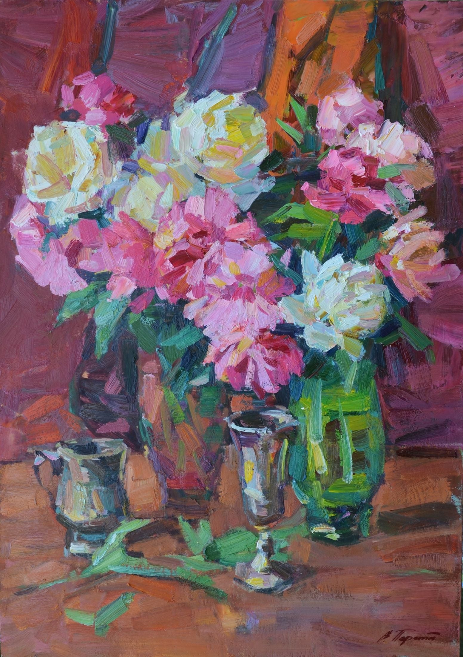 Oil painting Peonies Pereta Vyacheslav