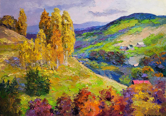 Oil painting Autumn in the Carpathians Serdyuk Boris Petrovich