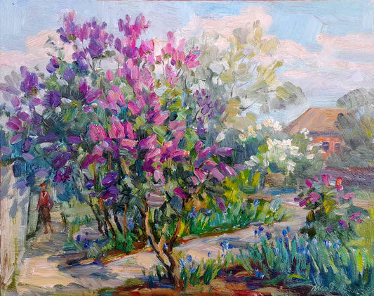 Oil painting Blooming garden Kovalenko Ivan Mikhailovich