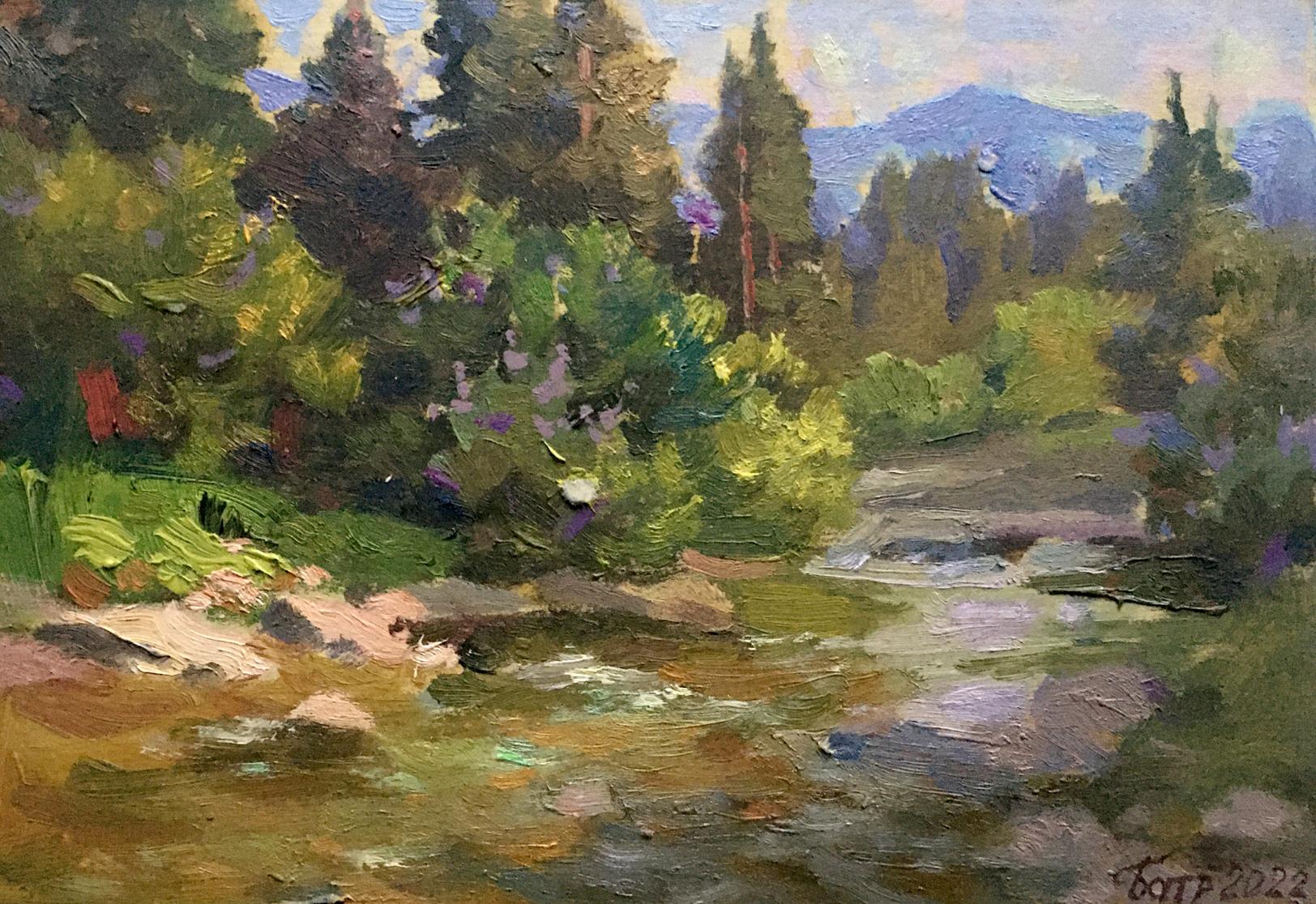 Oil painting Opir River Batrakov Vladimir Grigorievich