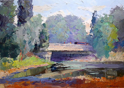 Oil painting Bridge over Sukhy Kahamlyk Serdyuk Boris Petrovich SERB816