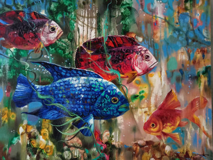 Oil painting fish Anatoly Borisovich Tarabanov