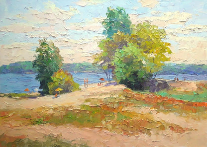 oil painting Dnieper beach Serdyuk Boris Petrovich