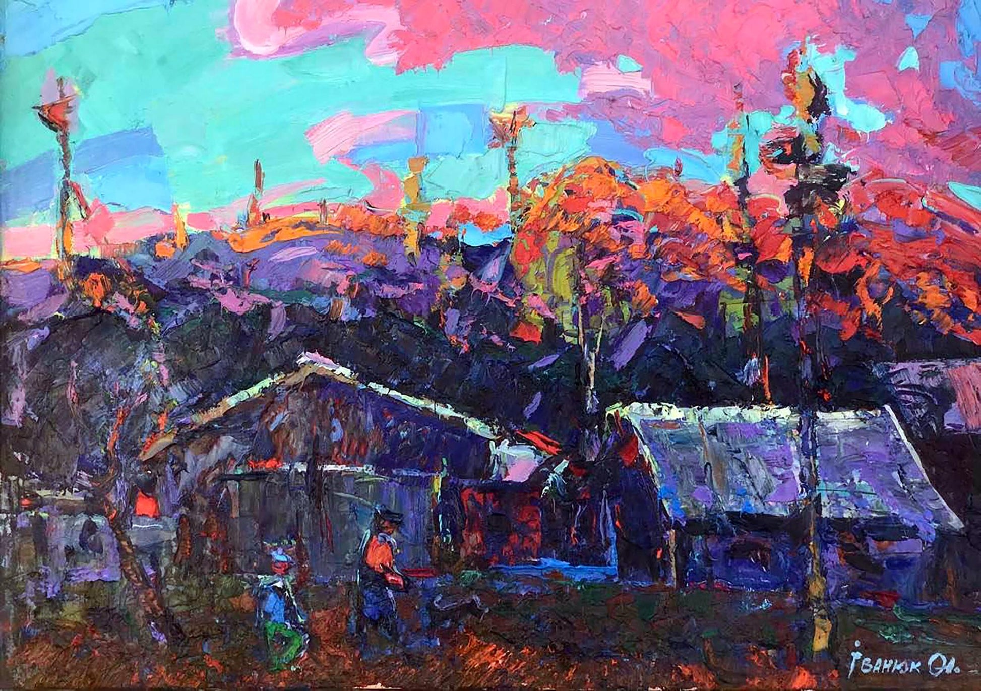 Oil painting The sun goes down Ivanyuk Alex