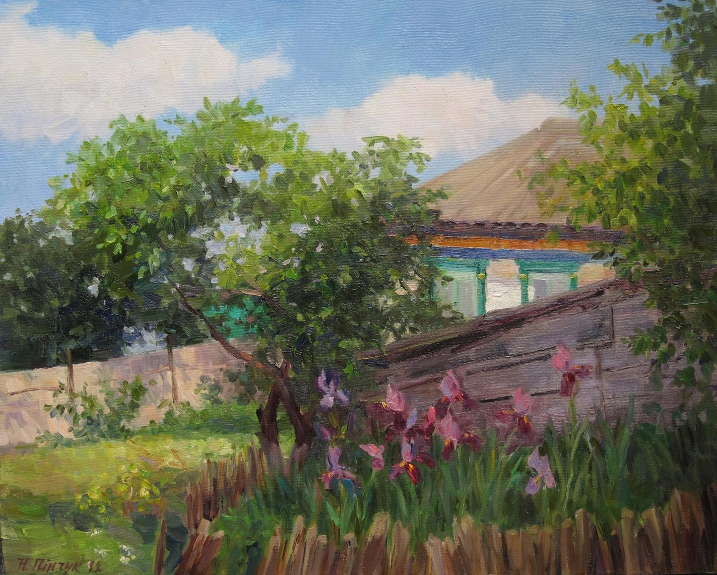 Oil painting The garden is cherry Pinchuk