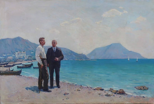 Oil painting Lenin and Gorky Belyak V.