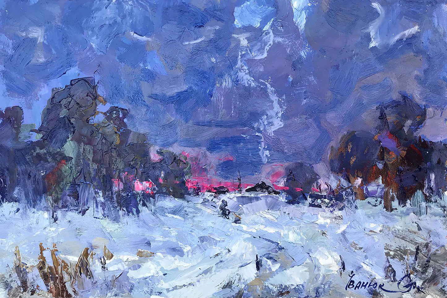 Oil painting Snowy distance Kalenyuk Alex
