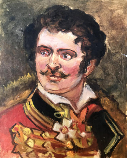 Oil painting Portrait of a man in uniform Alexander Litvinov