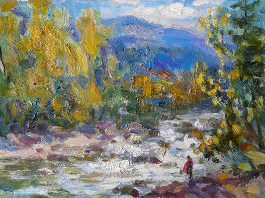 Oil painting Stream in the forest Kovalenko Ivan Mikhailovich