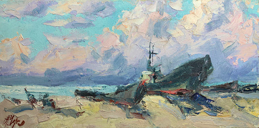 Oil painting At the pier Alexander Nikolaevich Cherednichenko
