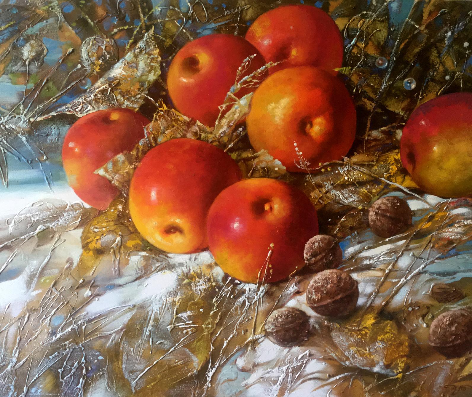 Abstract oil painting Autumn apples Anatoly Borisovich Tarabanov