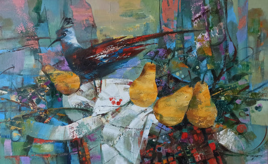 Abstract oil painting Fruitful Flight Anatoly Tarabanov