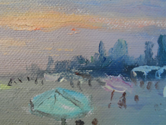 Oil painting Evening beach Mishurovsky V. V.