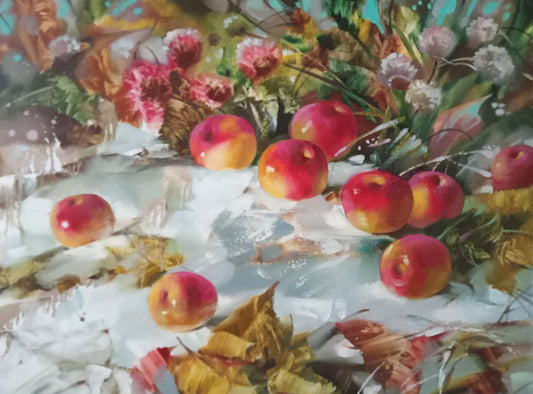 Oil painting apples in the snow Anatoly Borisovich Tarabanov