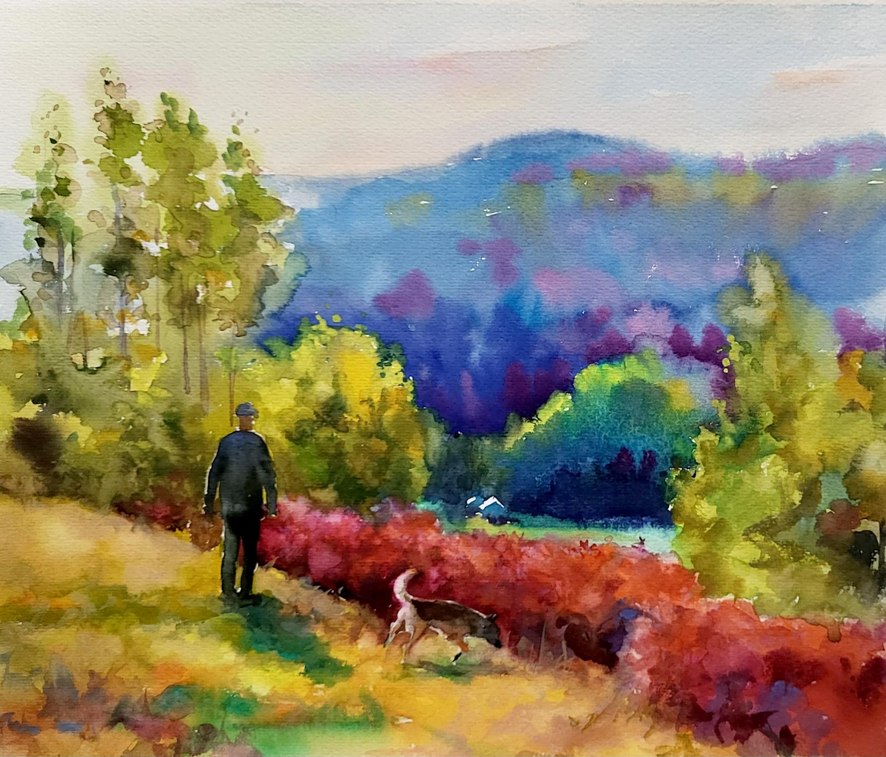 Watercolor painting Autumn in the mountains Serdyuk Boris Petrovich