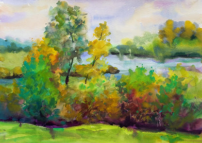 Watercolor painting The beginning of autumn Serdyuk Boris Petrovich