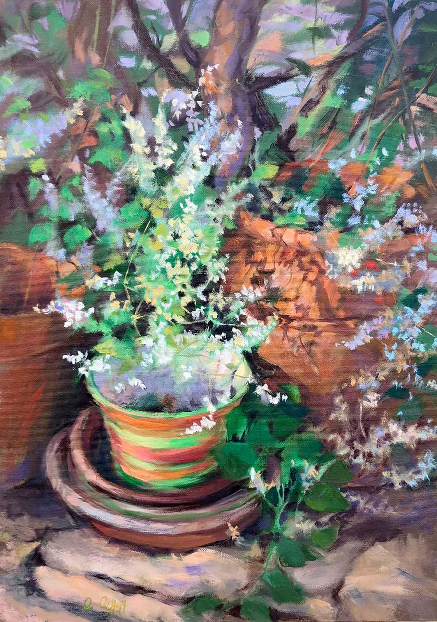 Fallopia by Olesia Osnach, an oil painting depicting vibrant botanical beauty.