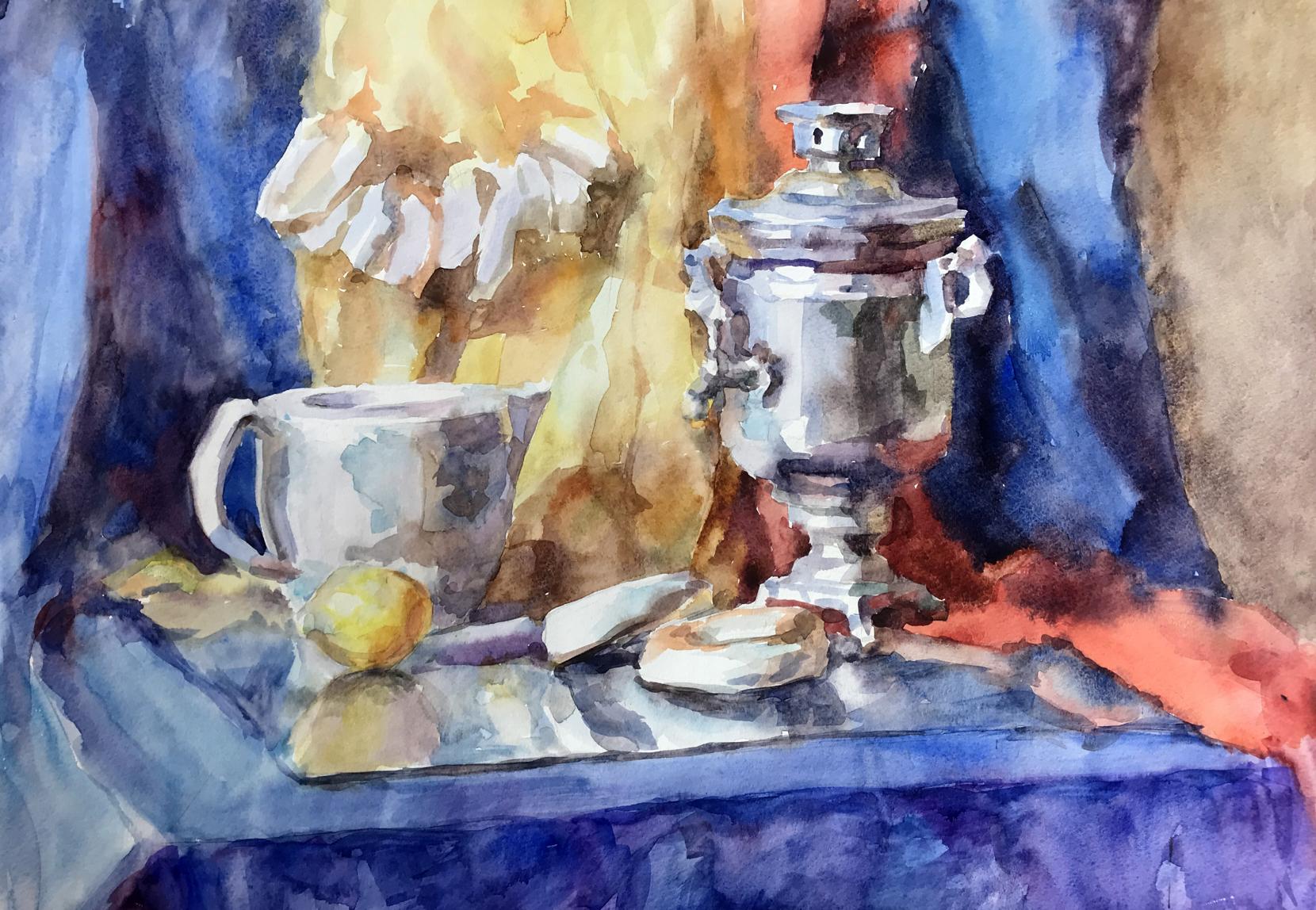 Watercolor painting Tea Parties Unknown artist