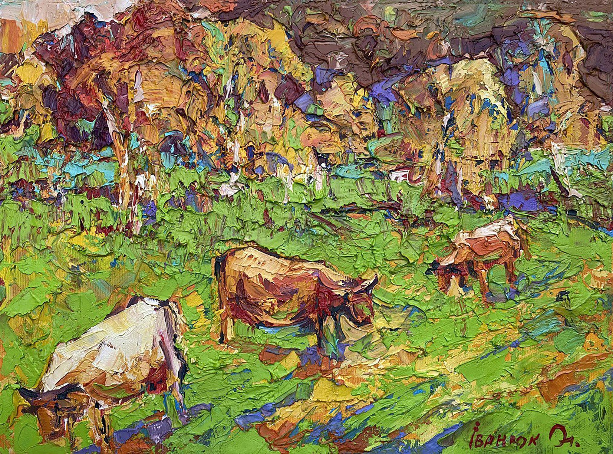 Oil painting In the pasture Ivanyuk Alex
