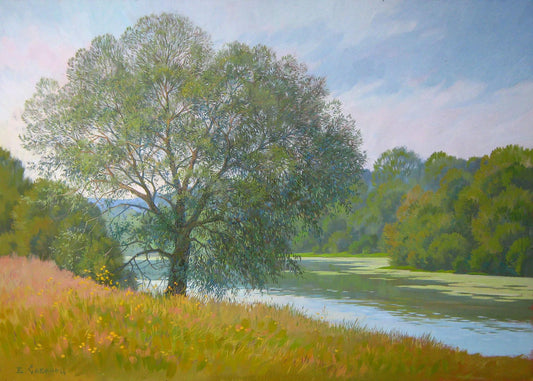 Oil painting On the Sluch river Savenets Valery