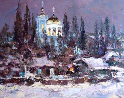 Oil painting Sumy yard Alexander Nikolaevich Cherednichenko