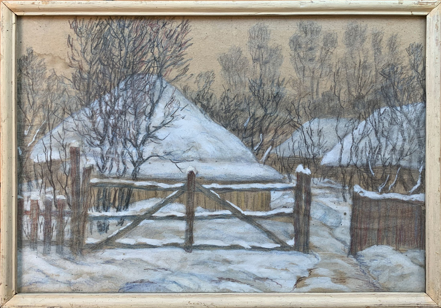 Color pencils painting winter mood A.G.Cherkas