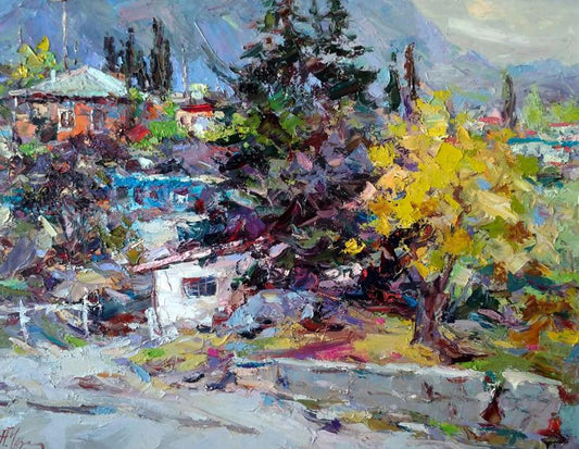 Oil painting Foros Street Alexander Nikolaevich Cherednichenko