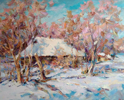 Oil painting Frosty sunny morning Alexander Nikolaevich Cherednichenko