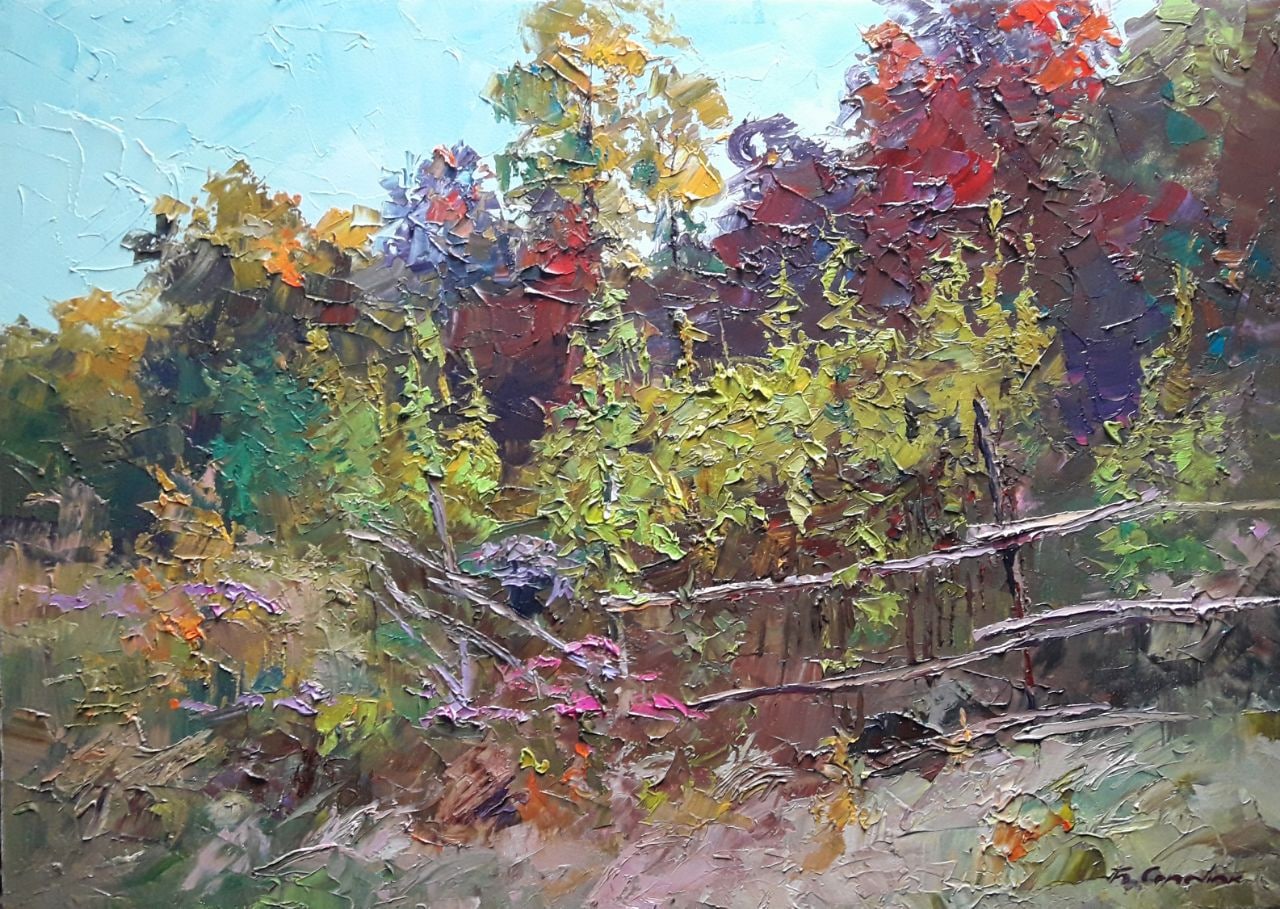Oil painting Autumn evening Boris Serdyuk