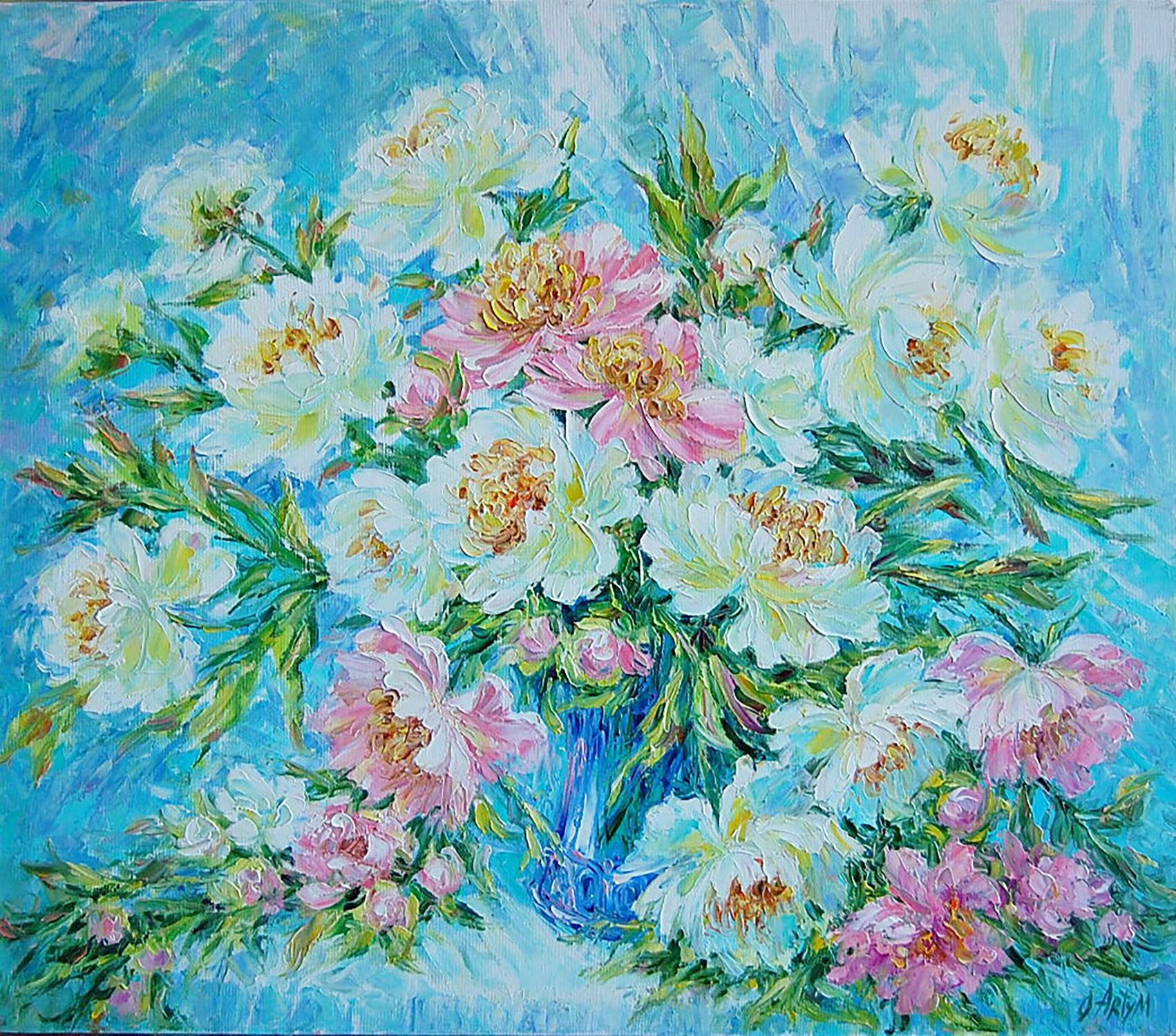 Oil painting Luxurious peonies Artim Olga