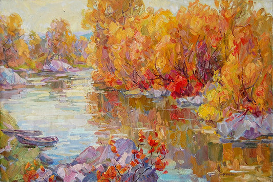 Oil painting Autumn in Buza Artim Dmitry