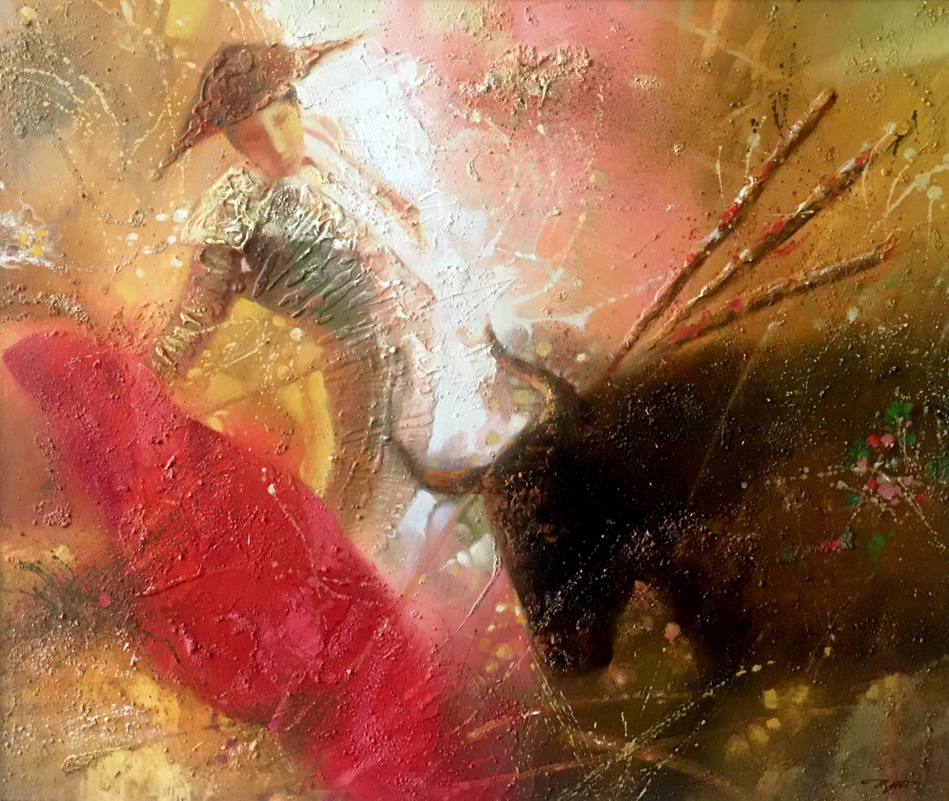Abstract oil painting Bullfight Anatoly Borisovich Tarabanov
