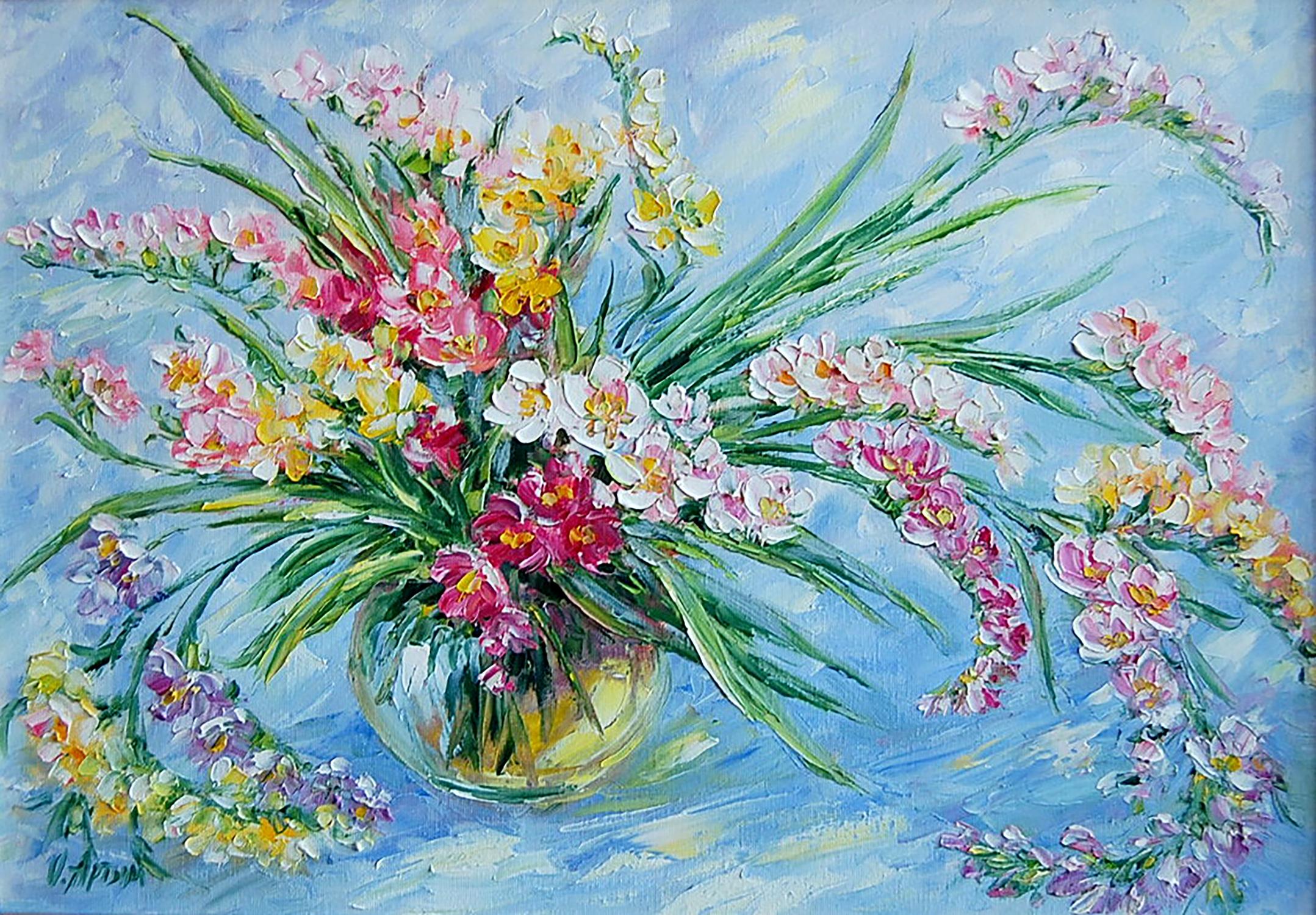 Oil painting Freesias Artim Olga