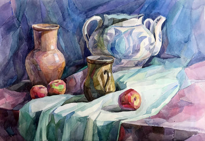 Watercolor painting Tea Party Unknown artist