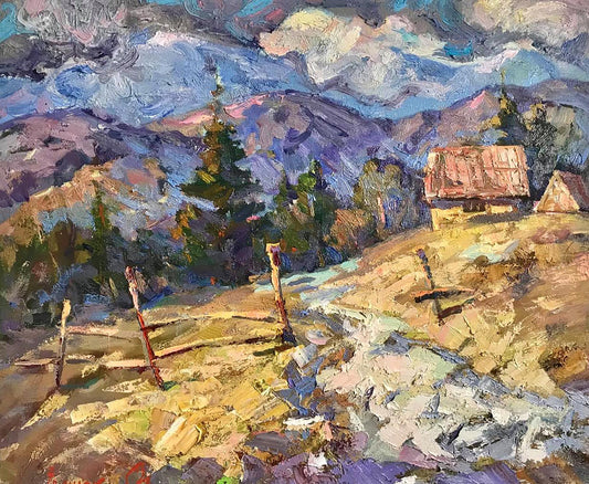 Oil painting Spring in the Carpathians Ivanyuk Alex