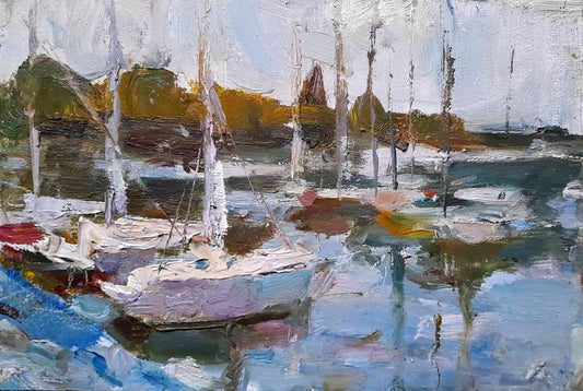 Oil painting Yacht Club Kovalenko Ivan Mikhailovich
