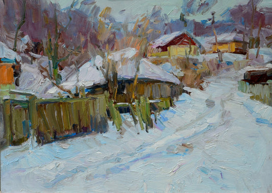 Oli painting Winter in Sednev Pereta Vyacheslav