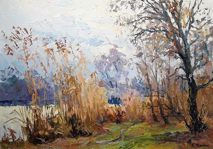 Oil painting Near the river Serdyuk Boris Petrovich