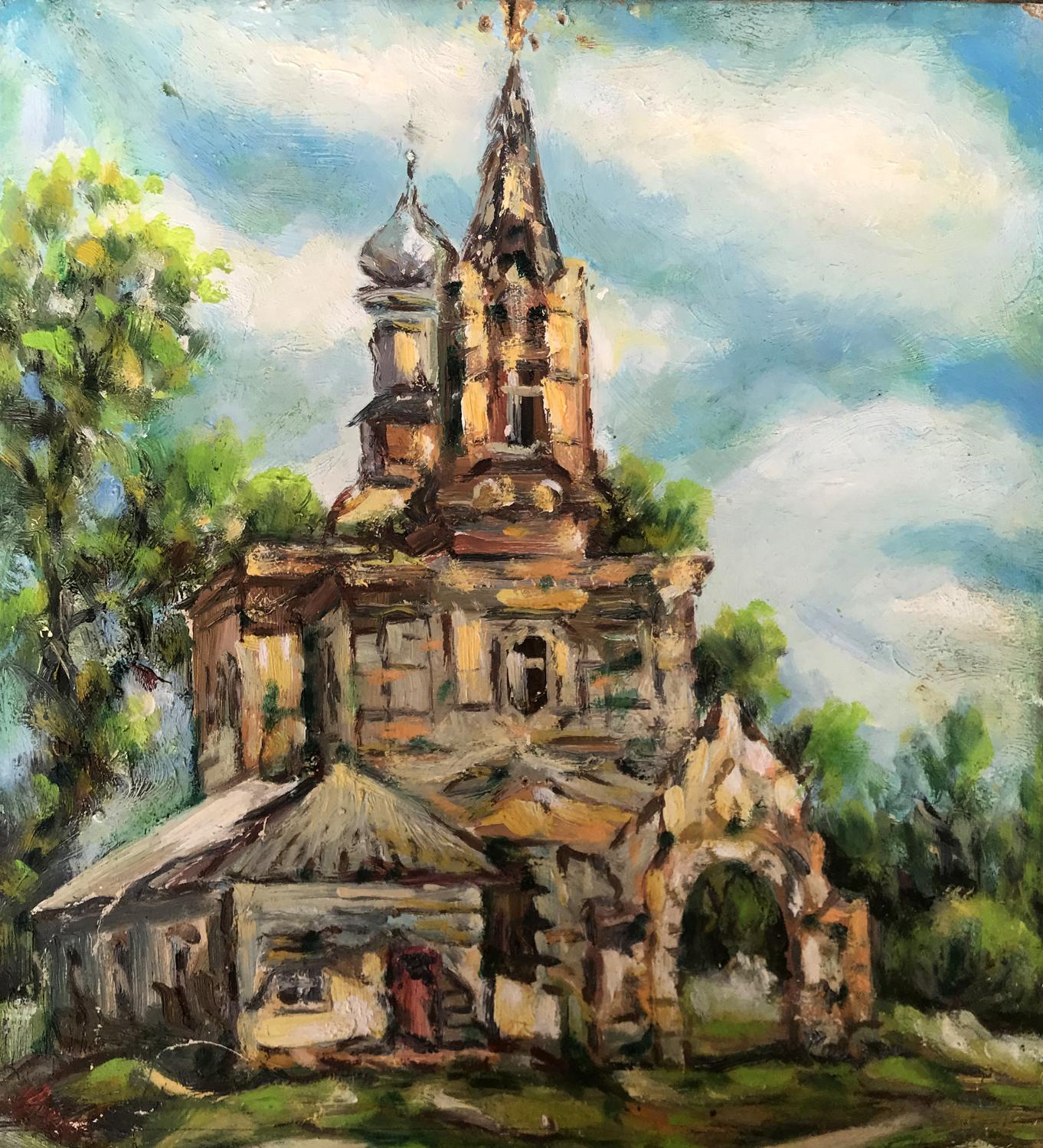 Oil painting Intercession Church Ivan Shapoval