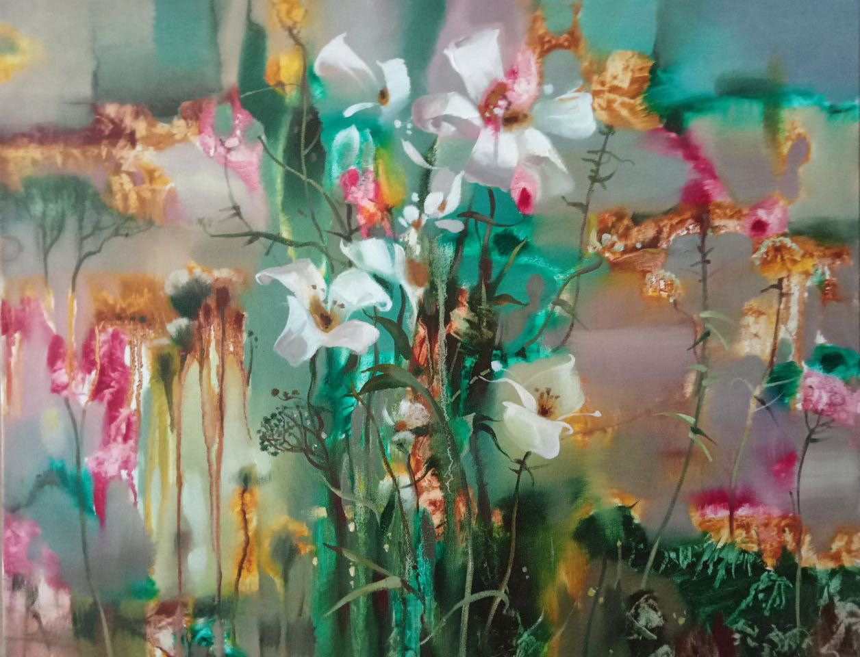 Oil painting flowering Anatoly Borisovich Tarabanov