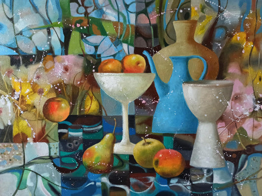 Abstract oil painting Fruits and Refreshments Anatoly Tarabanov