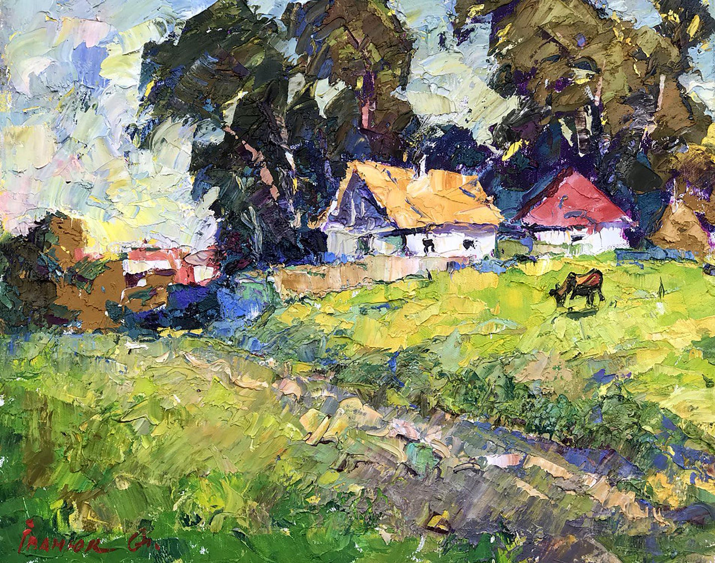 Oil painting Edge of the village Ivanyuk Alex