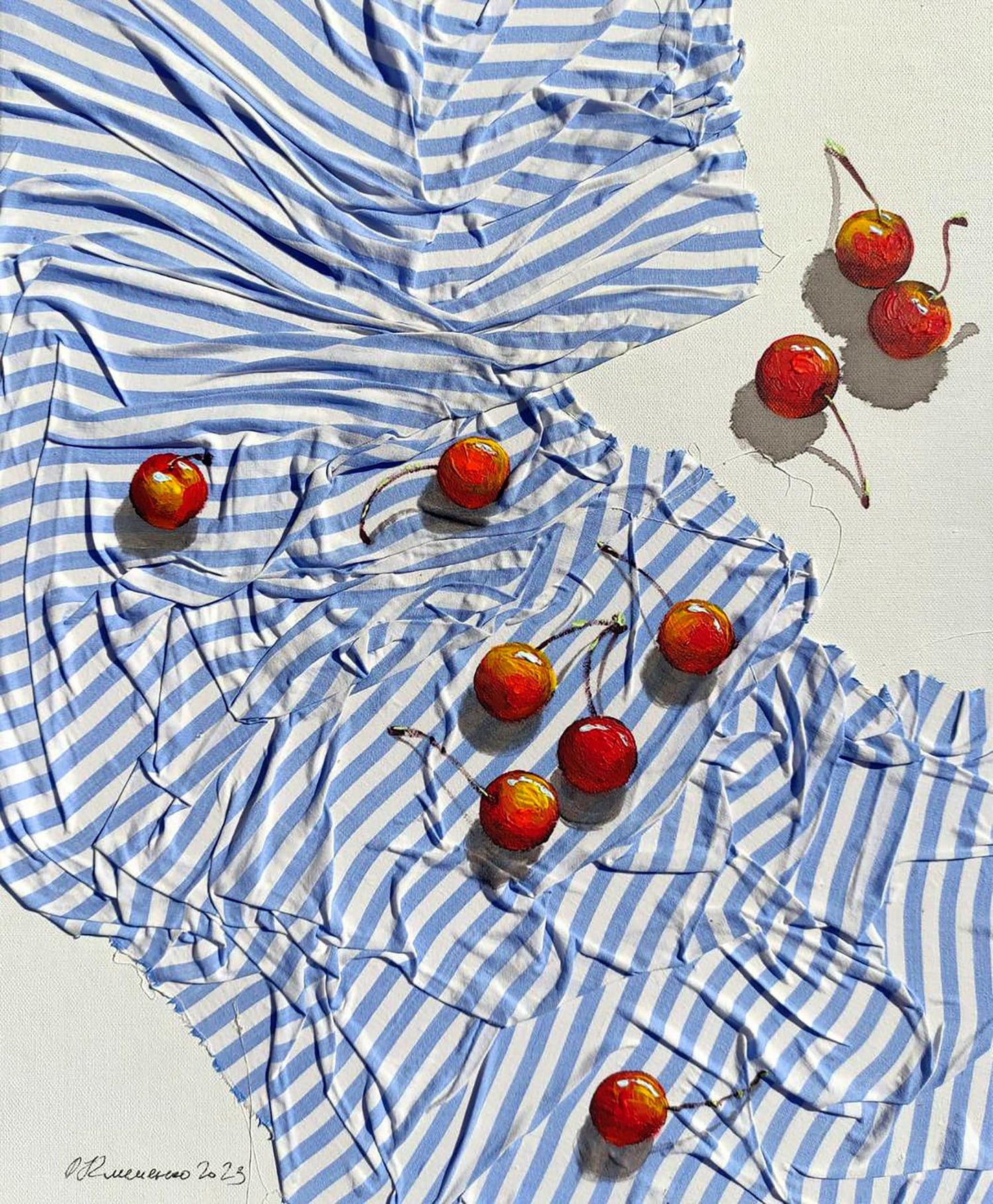 Acrylic painting Cherries Elena Klimenko