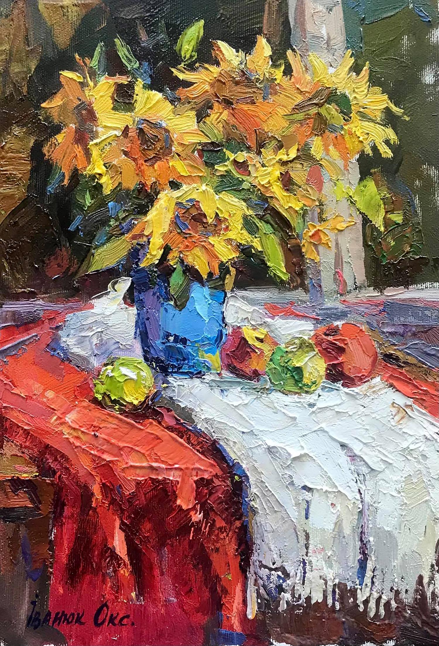 Oil painting Still life on the window Ivanyuk Oksana