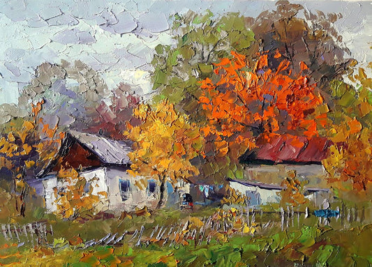 Oil painting On a Roma farm Serdyuk Boris Petrovich